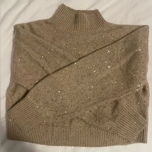 Mock neck cropped sweater